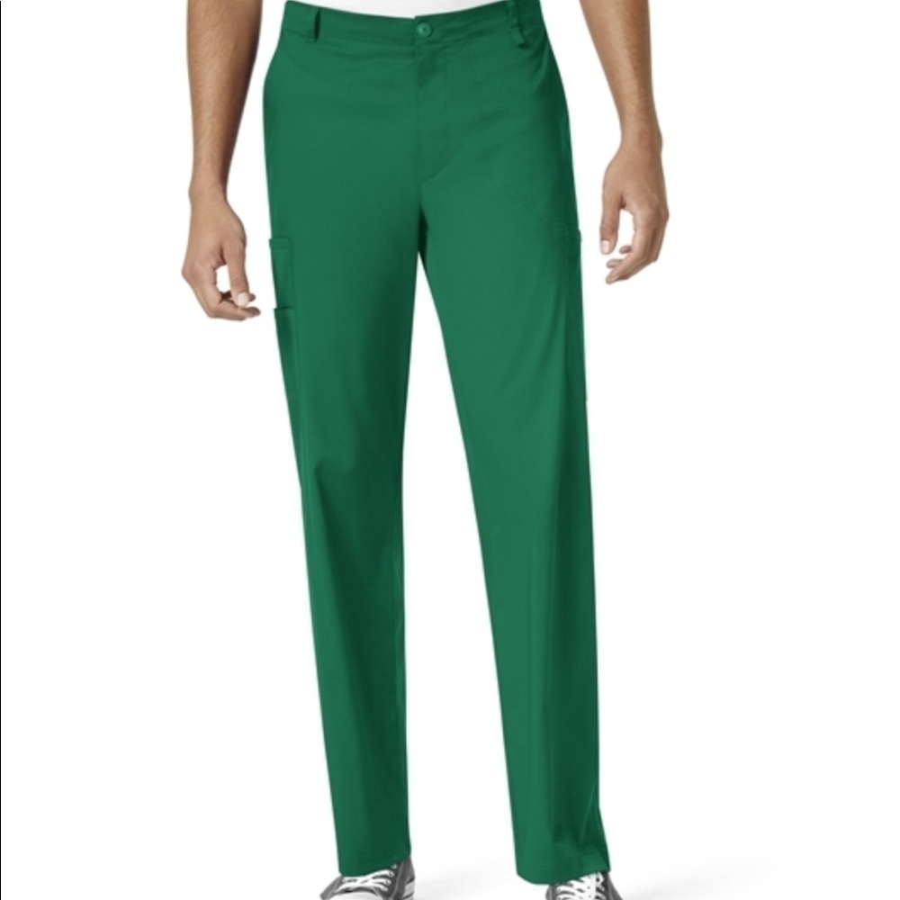 NWT Wonderwink Pro Cargo Scrub Pants in Hunter Green Short length Size L‎
